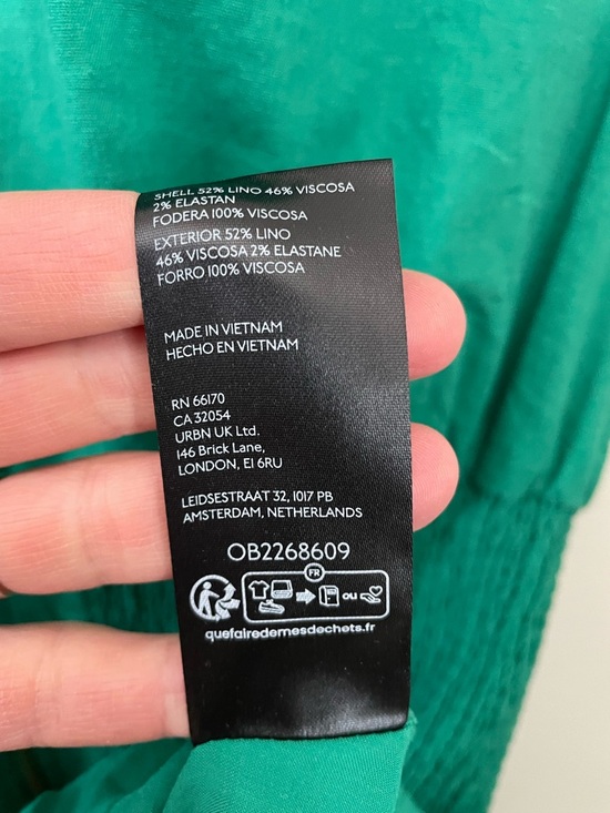 Anthropologie Tommie Linen Blend Mini Shirt Dress Kelly Green Size Large - Picture 10 of 12